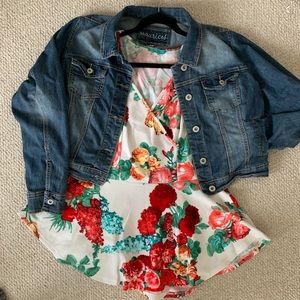 Plus size Peplum Top with flowers